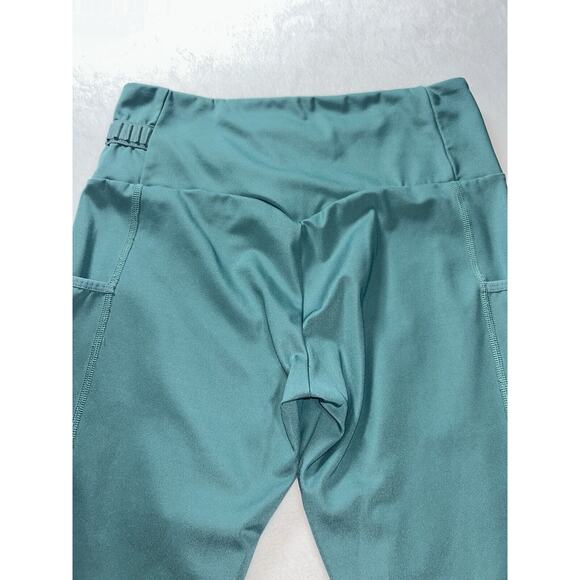 Gymshark Leggings Adjustable Waist Band Teal mesh ankle women's Size S - Picture 9 of 10